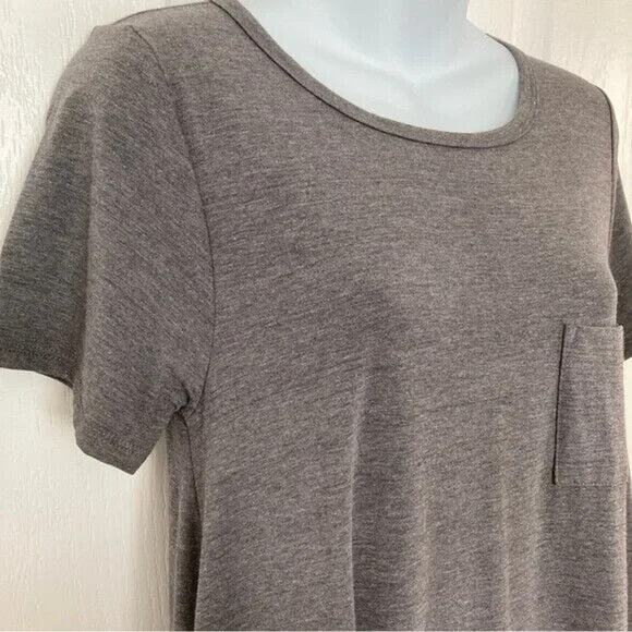 NWT LuLaRoe Carly Swing Dress Women Size XS | Solid Heather Gray | High Low Hem - Picture 4 of 7